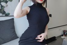 Coser小姐姐白银81黑色包臀裙-爱图屋