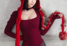 Ely_eee(ElyEE子) - 红色 KNITTING [52P-110MB]-爱图屋