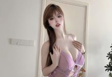 微密圈 空心柚七 [吊带紫色套装 [16P+6V-195MB]-爱图屋
