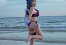 二佐Nisa – 碧蓝航线-柴郡泳装 [30P-373.6M]-爱图屋