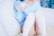 Tina很妖孽呀 – 蓝色秋冬毛衣 [27P-168MB]-爱图屋