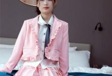 初夏女神 NO.012 念念 S码粉色JK套搭配36码小白鞋[113P+1V／5.41GB]-爱图屋