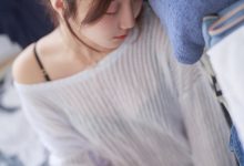 黑川 NO.049 白色洞洞毛衣 [50P-322MB]-爱图屋