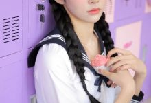 JK制服美女双马尾性感写真-爱图屋