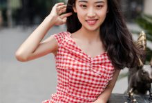 SIW斯文传媒 003 气质红白格V领时尚包臀裙 - 蓉儿 [65P-163M]-爱图屋