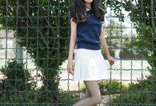 SIW斯文传媒 012 休闲运动少女系蓝衫白百褶裙（蓉儿） [65P-160M]-爱图屋
