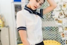 SIW斯文传媒 029 春夏空乘白衫蓝裙制服套装 - 嘉慧 [61P-195M]-爱图屋