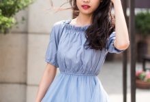 SIW斯文传媒 039 淡蓝清纯蓬袖双层纱仙女连身裙（蓉儿） [67P-127M]-爱图屋