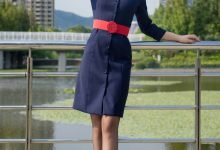 SIW斯文传媒 051 东航工装制服帽子丝巾套裙四件套 - 思琪 [67P-163M]-爱图屋