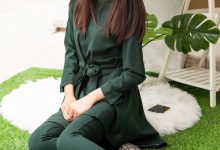 SIW斯文传媒 062 小香风墨绿纯棉气质小脚裤两件 - 甄真 [66P-235M]-爱图屋