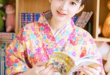 丸子头美女清新元气和服写真图片-爱图屋
