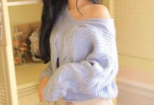 长发美女温柔性感露肩诱人图片-爱图屋