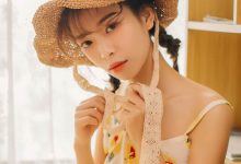 清新日系美女吊带裙私房图片-爱图屋
