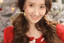 圣诞节美女白丝短裤美女模特写真-爱图屋