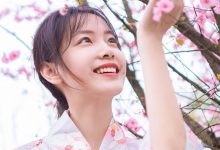 酒窝美女清新粉嫩和服写真图片-爱图屋