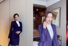 王馨瑶 No.052 紫色西服套装 拍摄花絮 [1V-175MB]-爱图屋
